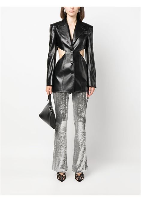 Silver high-waisted flared sequinned trousers - women PHILOSOPHY DI LORENZO SERAFINI | A031157250600